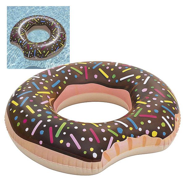 Boia Praia Piscina Rosquinha Donut Inflável Mor Marrom 1961