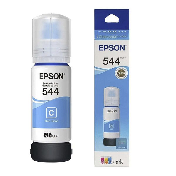 Garrafa De Tinta Refil Ecotank Epson Ciano T544 Original