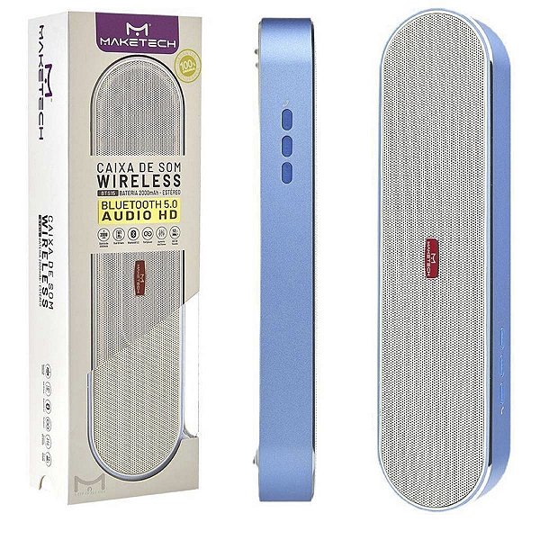 Caixa Som Portátil Bluetooth Rádio Azul 10W Maketech BTS-15