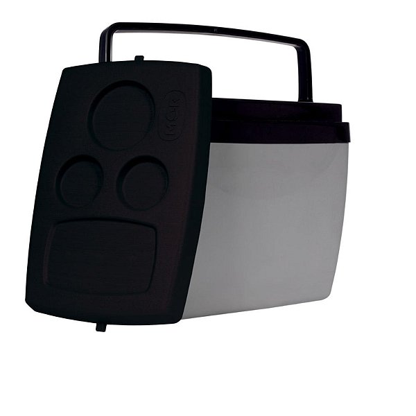 Caixa Termica Cooler Para Praia Camping 34L Cinza Com Preto