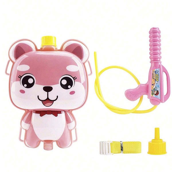 Brinquedo Infantil Mochila Lança Água Pistola Gatinha Rosa