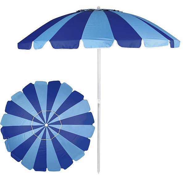Guarda Sol Sky 100 Fps  2,20m Diametro Verão Praia Azul