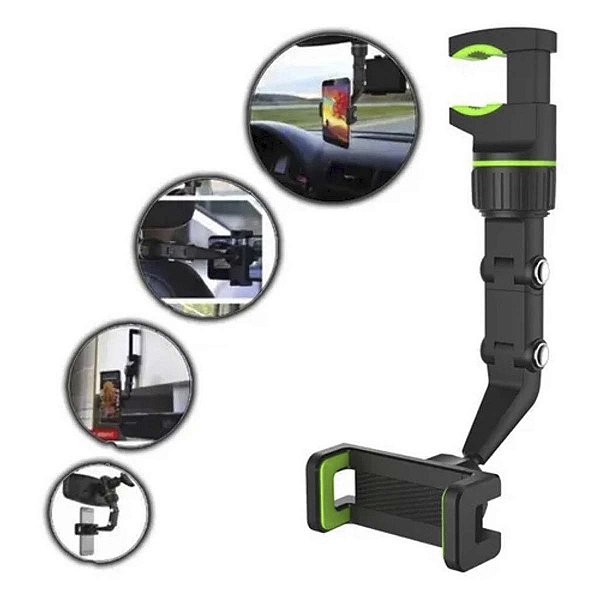 Suporte Para Celular Veicular Rotação 360° Para Retrovisor