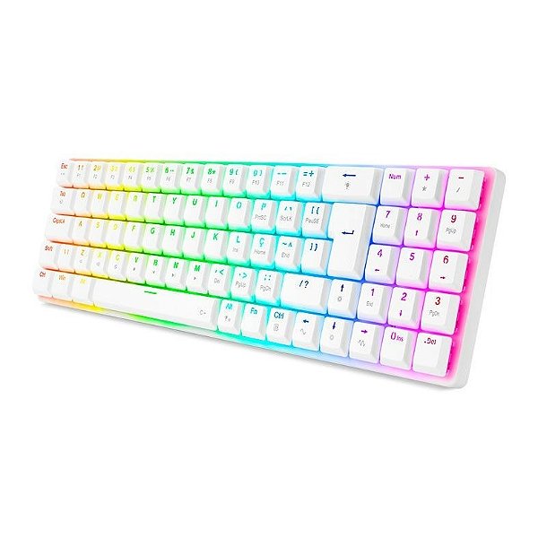 Teclado Gamer Redragon Mecanico Ashe Rgb Switch Azul 78%