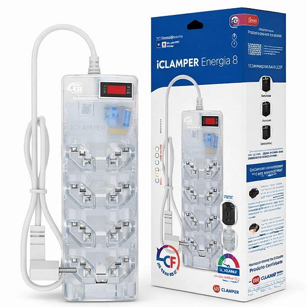 Filtro de Linha iClamper DPS 10A 8 Tomadas LCF Transparente