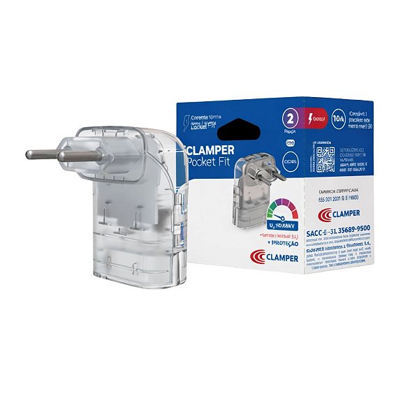 Protetor de Surto iClamper Pocket Fit 2P 20A Transparente