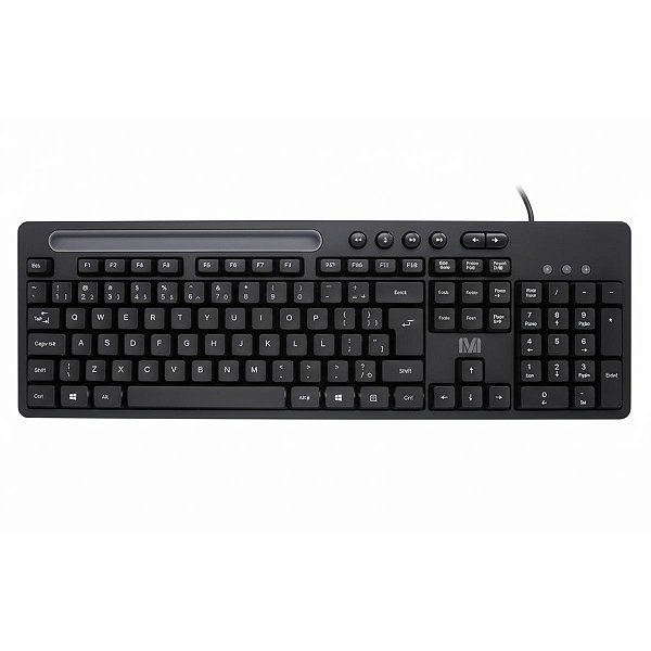 Teclado com Fio Multi TC262 Slot Celular USB 1,3m Preto