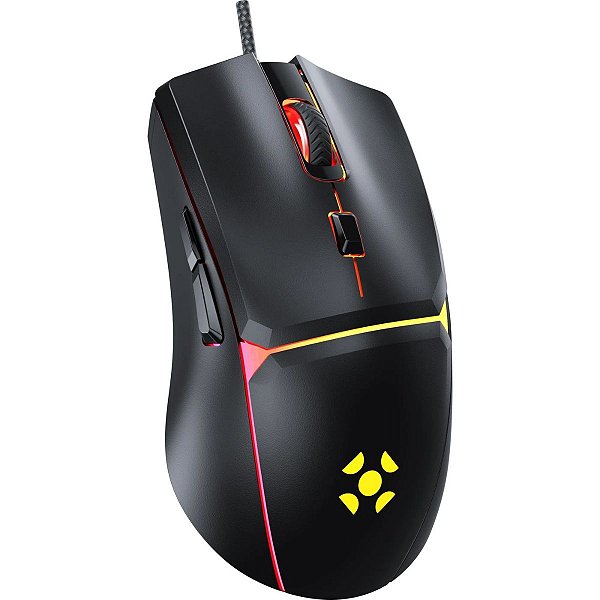 Mouse Gamer Com Fio Fortrek Crusader 12800Dpi Preto
