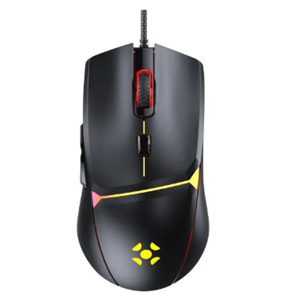 Mouse Gamer Com Fio Fortrek Crusader 12800Dpi Preto