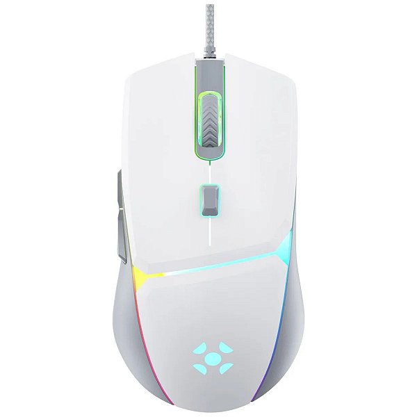 Mouse Gamer Fortrek Crusader 8 Botões 12800Dpi Branco