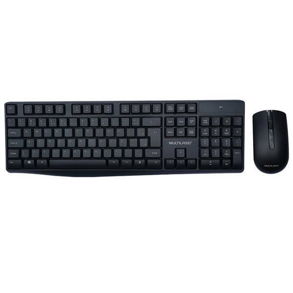 Kit Teclado e Mouse Sem Fio Slim Multilaser TC270 Silencioso