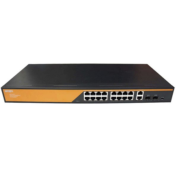 Switch Poe Haiz 16 Portas Gigabit 100/1000 2 Uplink + 2 Sfp