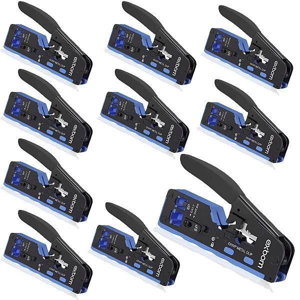 Kit 10 Alicate Profi Crimpar Ez Rj45 Passagem Cat5 Cat6 Cat7