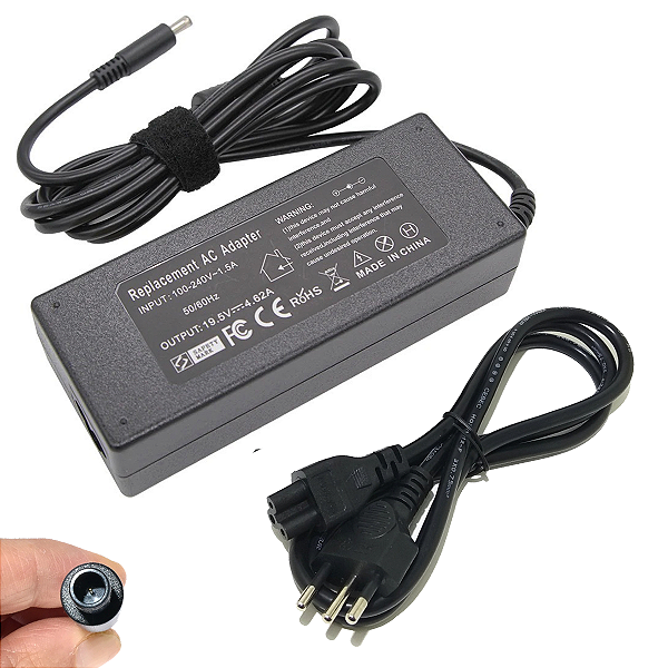 Fonte Para Notebook Dell 19.5v 4.62a 90w Pino Fino 4,5x3,0mm