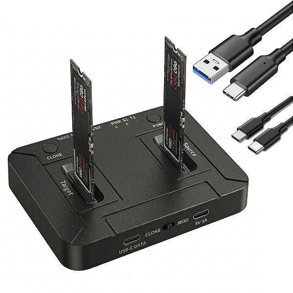 Docking Station Usb C M.2 Nvme E M2 Ngff Sata Função Clone