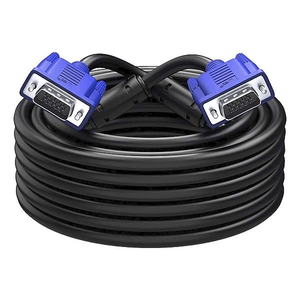 Cabo Vga 5m Monitor Lcd Pc Tv Projetor 5 Metros Blindado