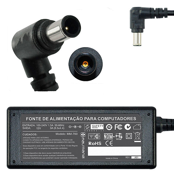 Fonte Para Monitor Lg 12v 3a Modelo W1943c W1643c E1950