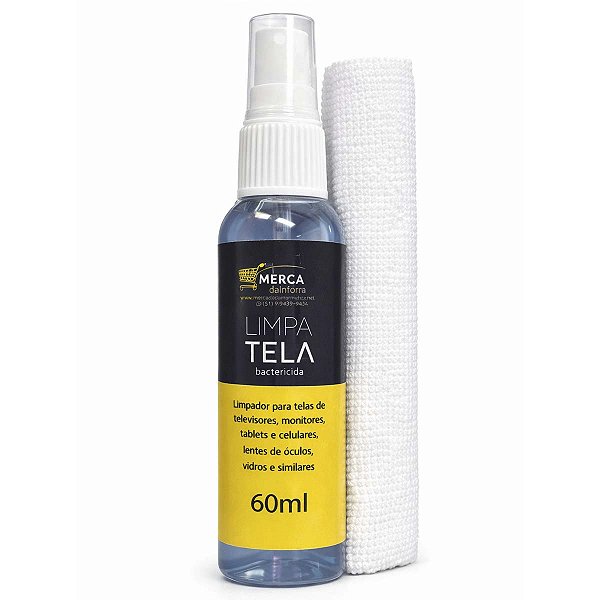 Limpa Telas Bactericida 60 Ml Com Flanela Microfibra