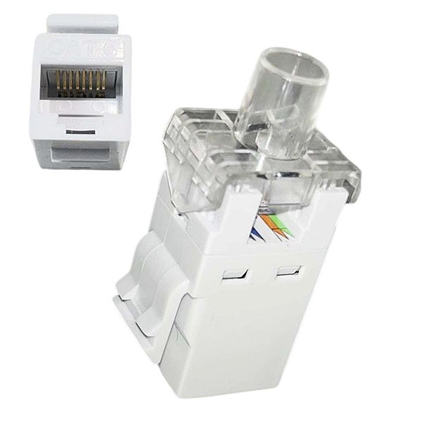 Keystone Seccon Seclan Rj45 Femea IDC Cat6 Fluke Rohs Branco