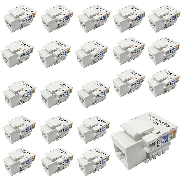 Kit 50 Keystone Seccon Rj45 Femea Cat5e Fluke Rohs Branco