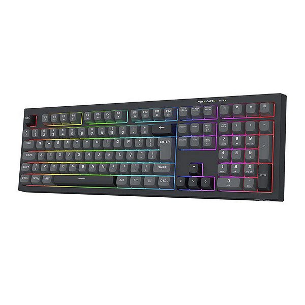 Teclado Gamer Redragon Membrana Crux Rgb Full Size Usb Preto