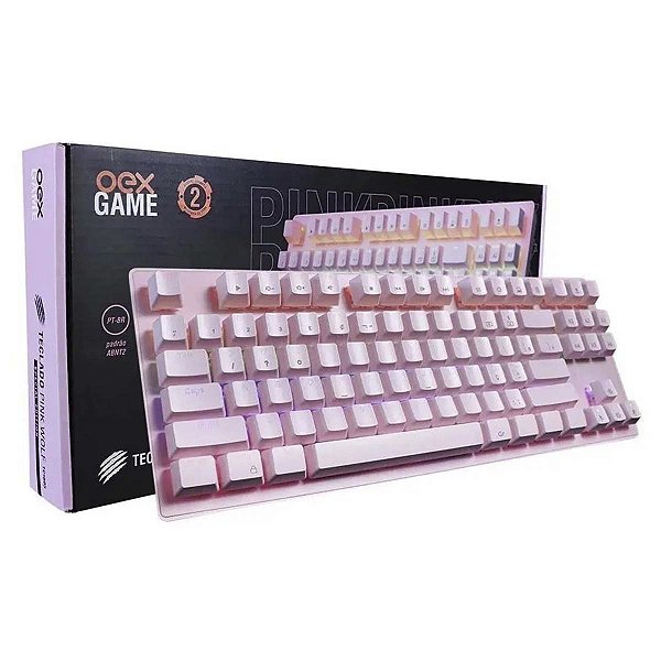 Teclado Gamer Oex Wolf, Switch Pink
