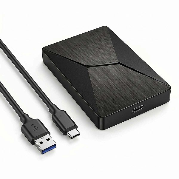 Case Para Hd e Ssd De 2.5" Sata 3 Usb C 3.0 Até 6Tb Preto