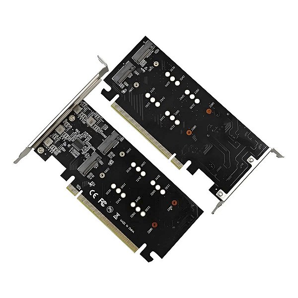 Placa Pci-Express 5.0 16x Para 4 Hds Nvme M.2 Ssd Pciex 16x