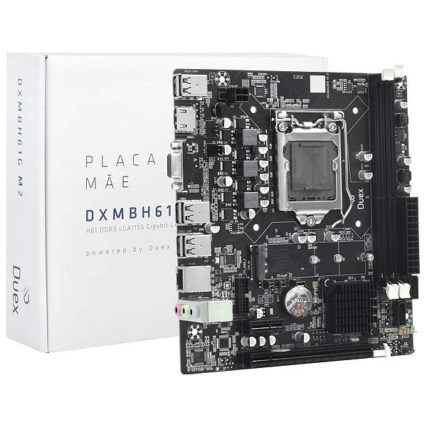 Placa Mae Duex M2 Intel H61 1155 Ddr3 Vga Hdmi Rede GigaBit