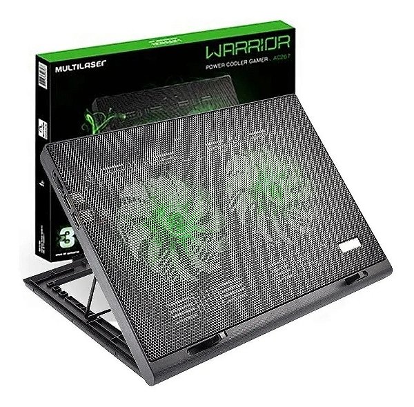 COOLER GAMER LED VERDE MULTILASER AC267 WARRIOR LUIGIA