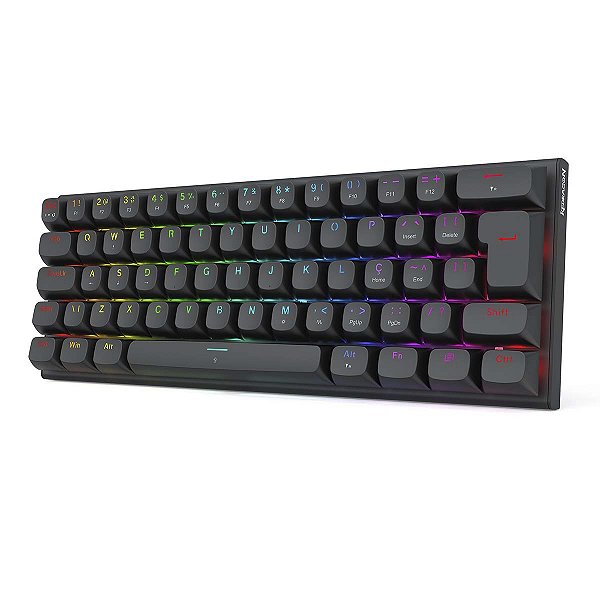 Teclado Gamer Redragon Magnetico Fidd 8KHz 60% Swtch Pink Ln