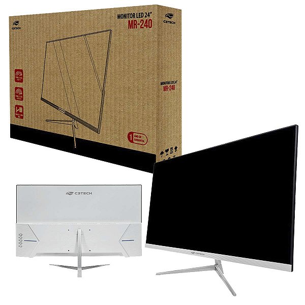 Monitor Gamer Led 24 Branco Full Hd Tela Ultra Fina Mr-240