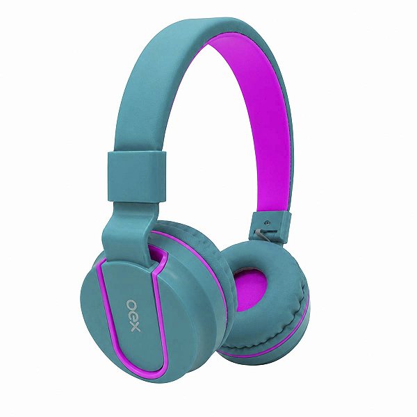 Fone De Ouvido Teen Fluor Hs107 Oex - Turquesa E Rosa
