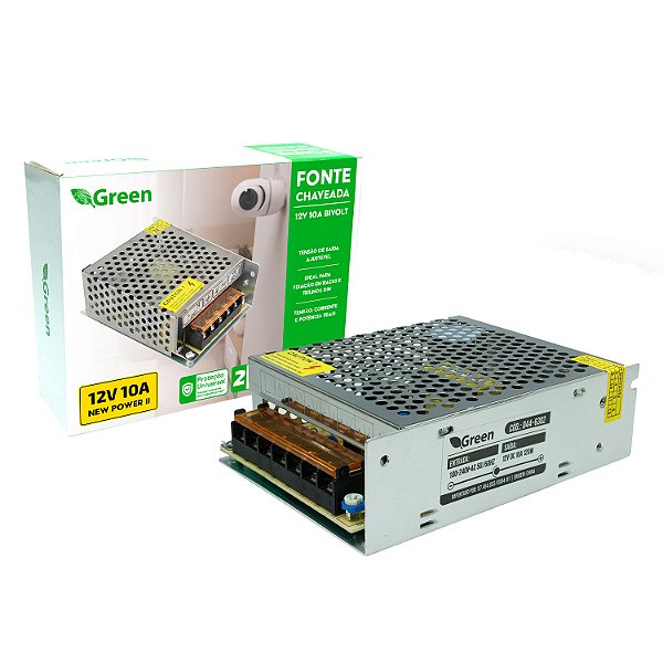 Fonte Chaveada 12v 10a 120w Bivolt Gabinete Metalico