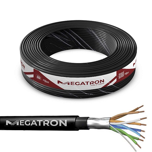 Cabo De Rede Blindado Cat5E 100m Dupla Capa Cobre Megatron