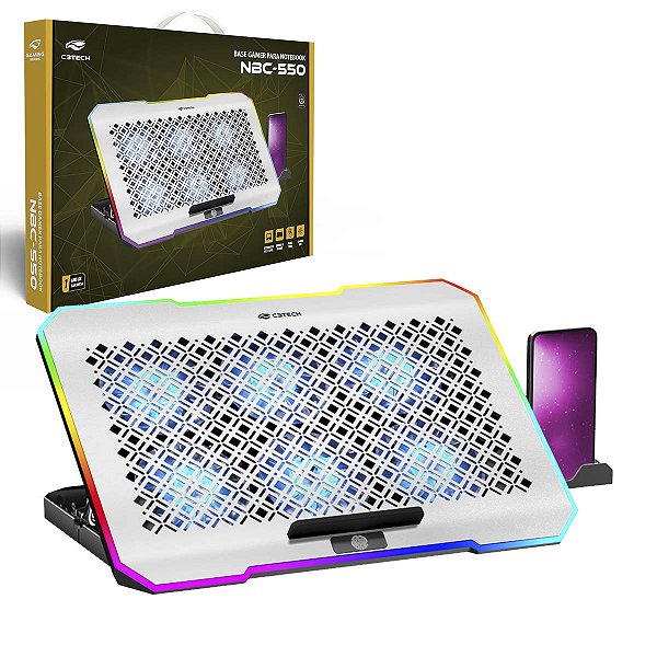 Base Para Notebook Gamer 17,3" 6 Coolers Led Rgb Sup Celular