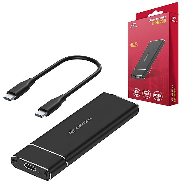Case Para Ssd M.2 Nvme 2280 Externo 10Gbs USB 3.1 Preto