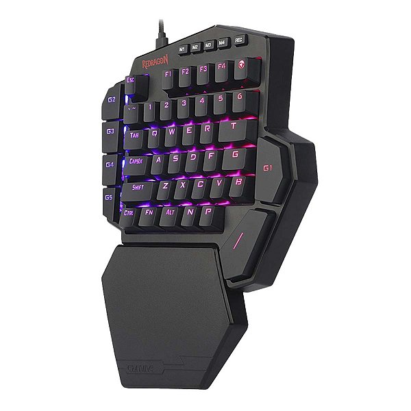 Teclado Mecanico Redragon One Hand Diti Rgb Switch Az Preto
