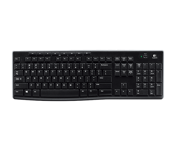 Teclado Logitech Multimidia  Preto,Sem Fio K270