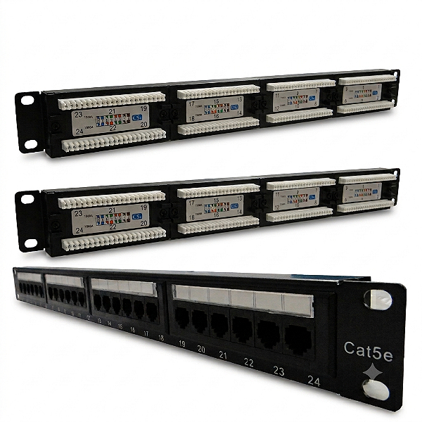 Patch Panel 19" 1u 24 Portas Cat5e Seclan Gigalan Gigabit