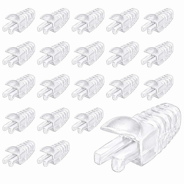 Kit 20 Capas Para Plug Conector Rj45 Trava Interna Cristal