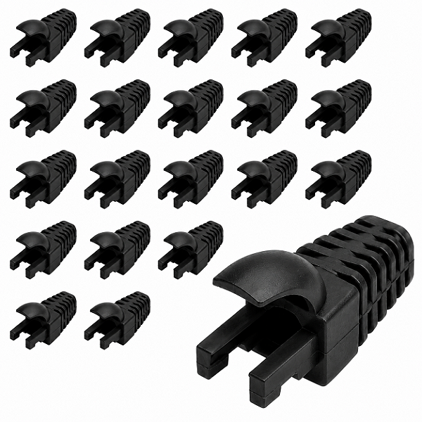 Kit 20 Capas Para Plug Conector Rj45 Trava Interna Preta