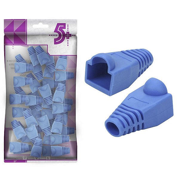 Kit 50 Capa RJ45 Plástica Azul Proteção Conectores De Rede