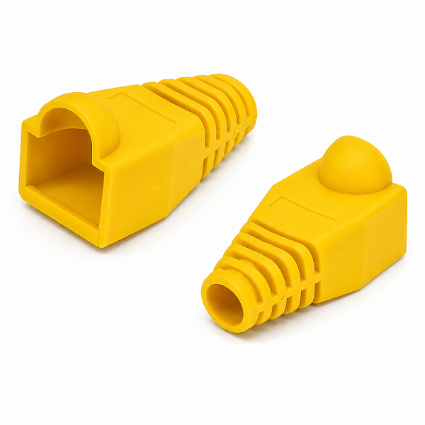 Capa RJ45 Plástica Amarela Proteção Conectores De Rede Uni