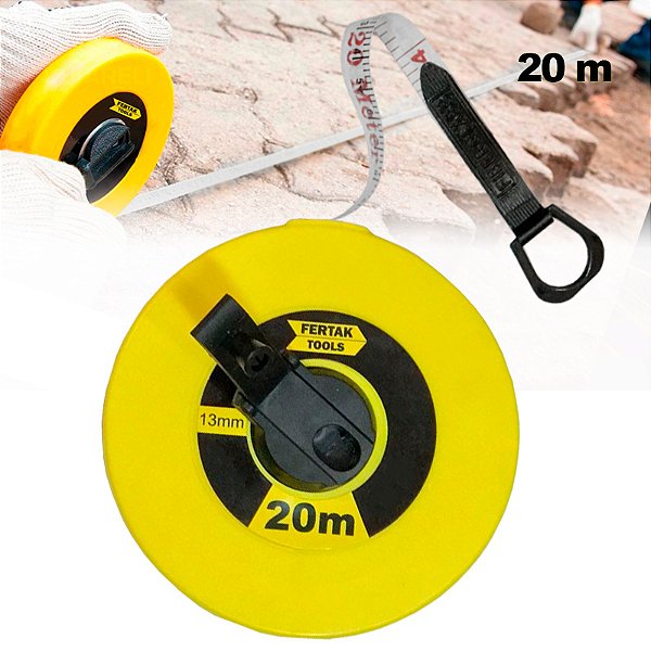 Trena Rolo Em Estojo De Pvc 20m X 13mm 8005 Fertak