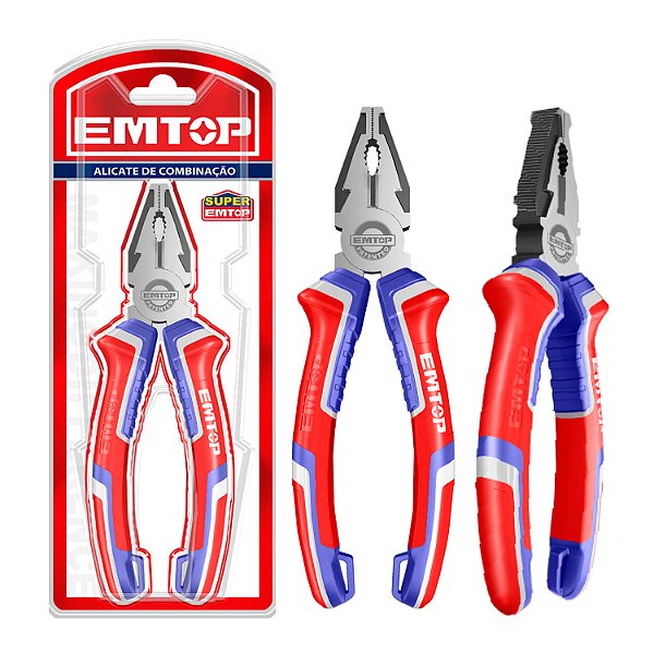 Alicate Universal 8" 200mm Aço Temperado Ergonomico Emtop