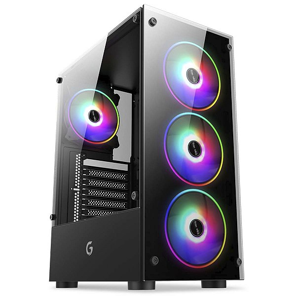 Gabinete Gamer R61b Black Atx Com Fans Rgb 120mm Brx