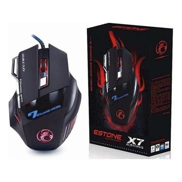Mouse Gamer Óptico 3200 Dpi 7 Botões Led X7 SHINKA