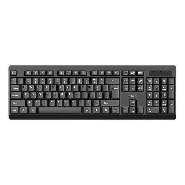 Teclado Sem Fio Multilaser Ts10 Usb 2.4Ghz Multimídia Preto