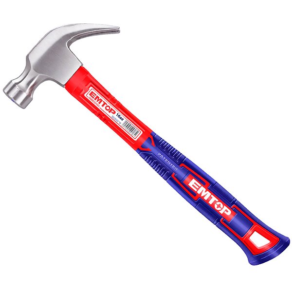 Martelo Com Cabo De Fibra Emborrachado 16Oz 450G Emtop